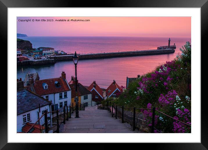 Whitby by the sea Framed Mounted Print by Ron Ella