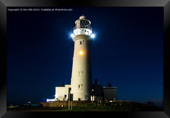 Flamborough Star-light Framed Print by Ron Ella