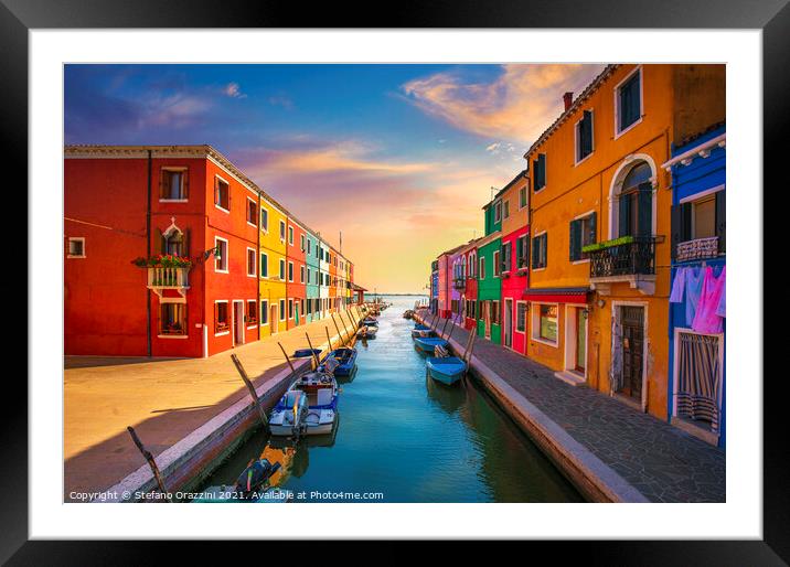 Burano Late Afternoon Framed Mounted Print by Stefano Orazzini