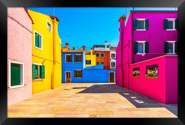 Burano Color Patchwork. Venetian Lagoon Framed Print by Stefano Orazzini