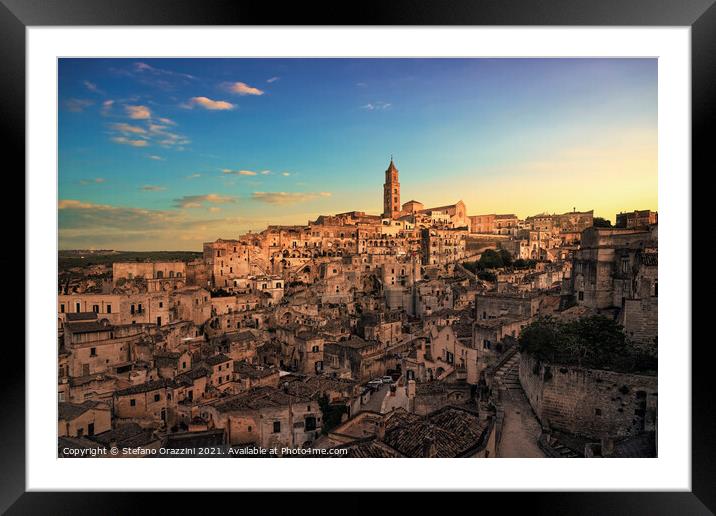 Warm Sunset over Matera Framed Mounted Print by Stefano Orazzini