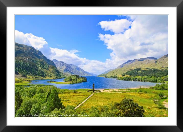 Glenfinnan Monument and Loch Shiel. Highlands, Scotland Framed Mounted Print by Stefano Orazzini