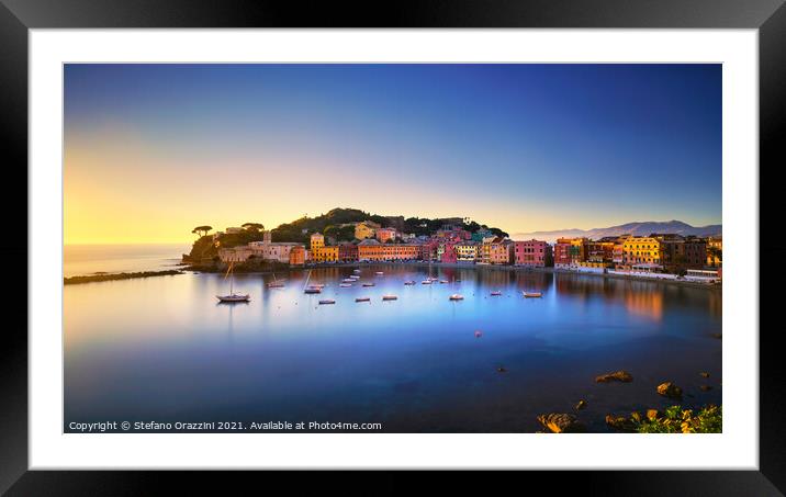 Silence Bay, Sestri Levante, Long Exposure Framed Mounted Print by Stefano Orazzini