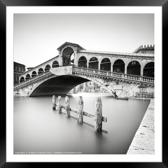 Rialto Bridge. Venice (2010) Framed Mounted Print by Stefano Orazzini