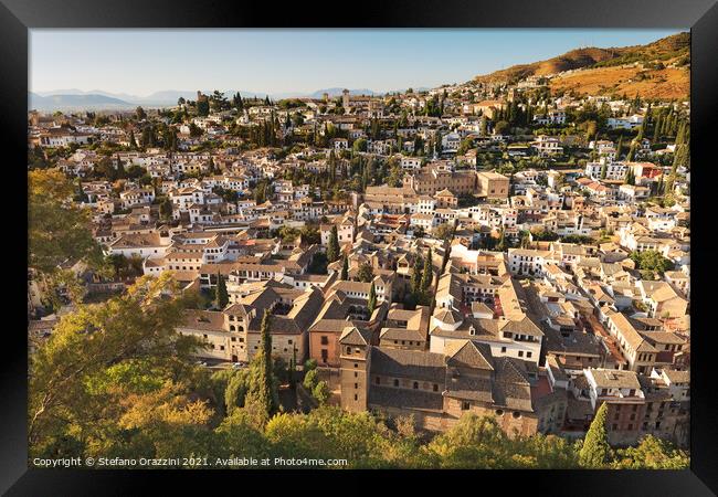 Granada, view of Albaicin district. Andalusia,  Framed Print by Stefano Orazzini