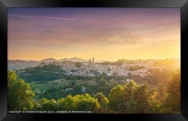 Urbino city at sunset. Italy Framed Print by Stefano Orazzini
