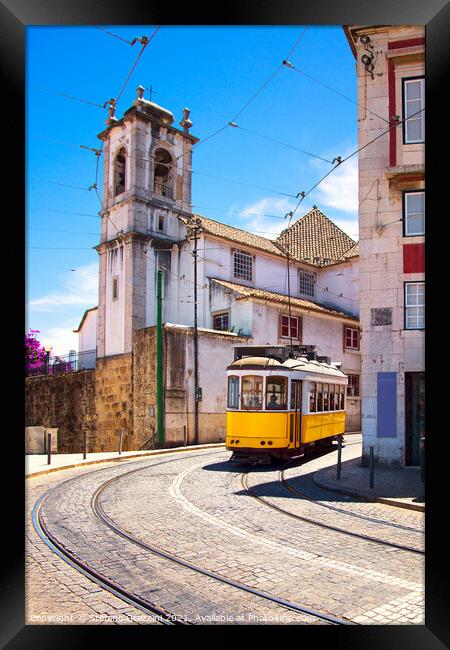 Lisbon tram in Alfama district, Portugal Framed Print by Stefano Orazzini