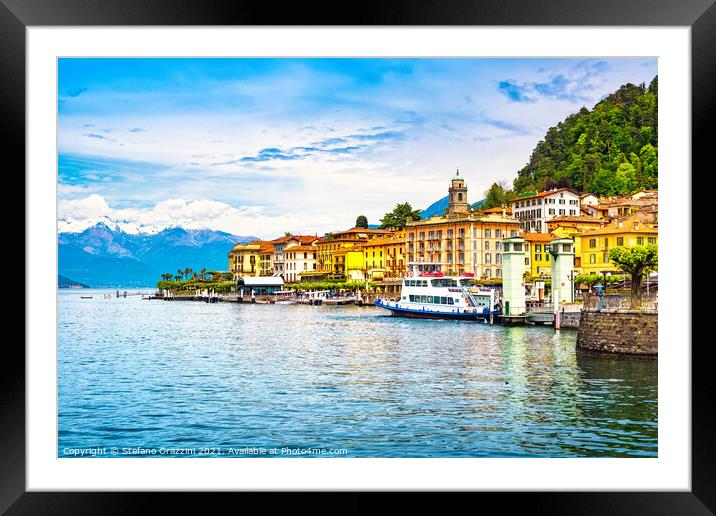 Bellagio town, Lake Como district. Italy Framed Mounted Print by Stefano Orazzini