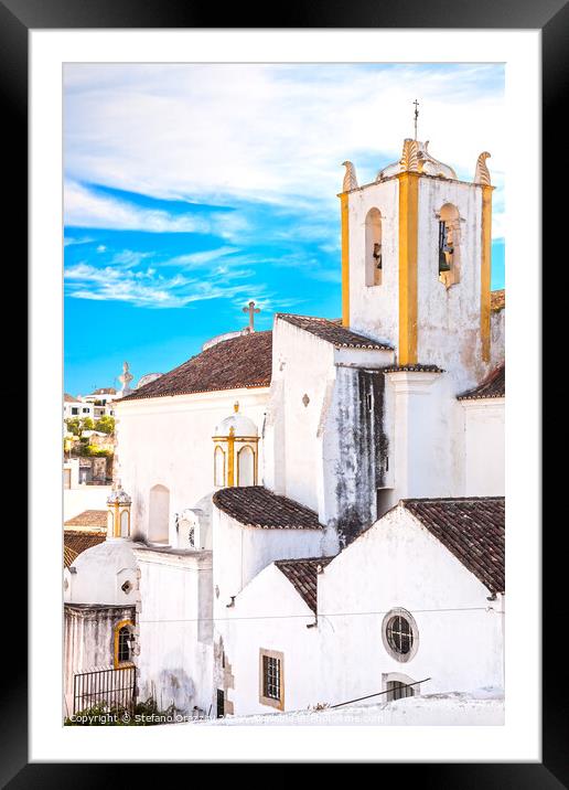 Church and white facades in Tavira, Portugal Framed Mounted Print by Stefano Orazzini