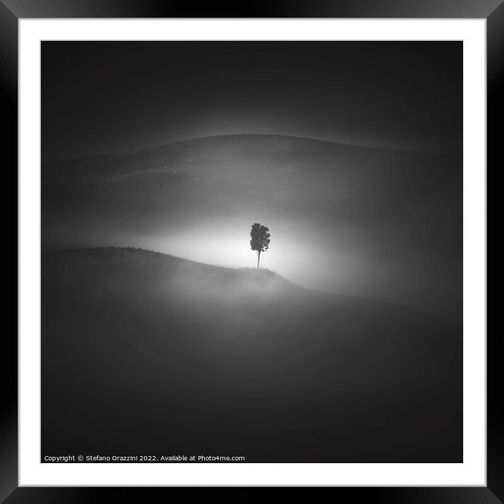 Alone in the Fog Framed Mounted Print by Stefano Orazzini