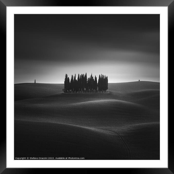 Majestic Cypresses of Val dOrcia Framed Mounted Print by Stefano Orazzini