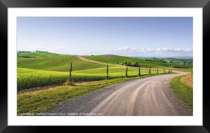 Route of the via Francigena. Siena, Tuscany,  Framed Mounted Print by Stefano Orazzini