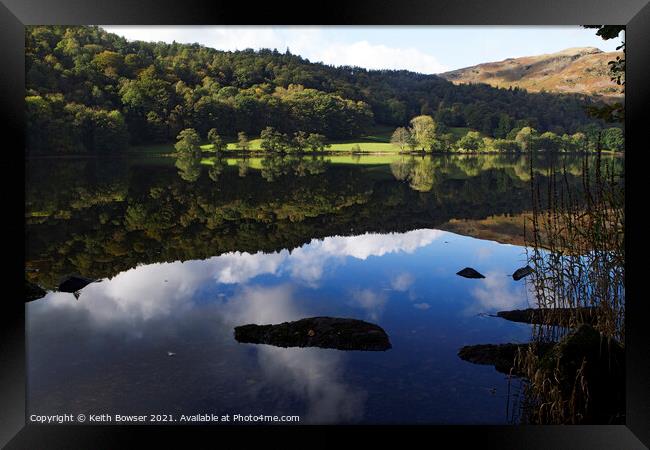 Grasmere early morning reflection Framed Print by Keith Bowser