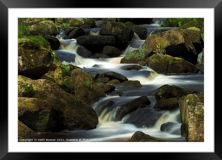 Padley Gorge Burbage brook Framed Mounted Print by Keith Bowser