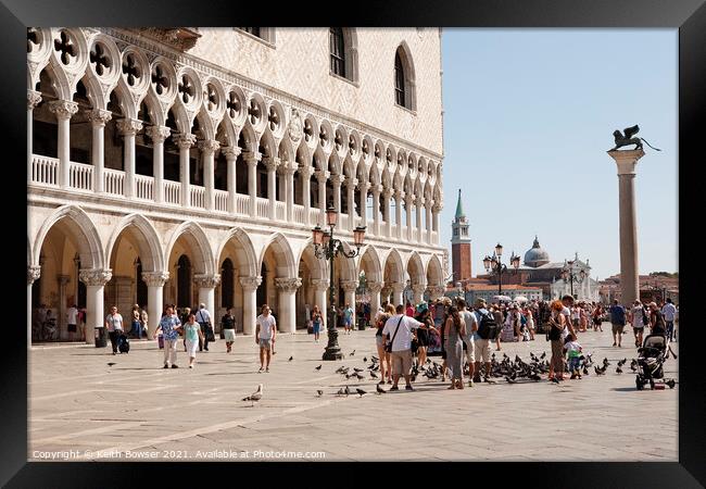 St Marks Square Venice Framed Print by Keith Bowser