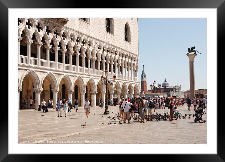 St Marks Square Venice Framed Mounted Print by Keith Bowser