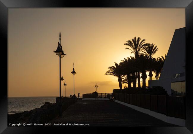 Sunset at Playa Blanca Lanzarote Framed Print by Keith Bowser