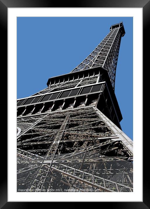 Eiffel Tower Champ de Mars Paris. Le Dame de Fer. Framed Mounted Print by Malcolm White