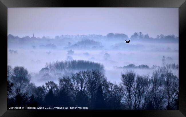 Misty Autumn Sun Rise  Avrilly  Viewed From Domfro Framed Print by Malcolm White