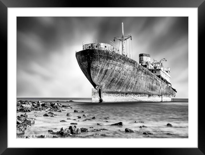 Temple Hall Shipwreck at Algeciras Framed Mounted Print by Neil Hall