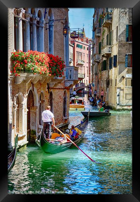 Gondola in Venice Framed Print by John Gilham