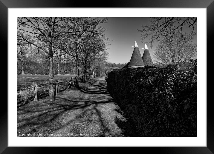 Oast Houses in The Garden of England Kent UK Framed Mounted Print by John Gilham