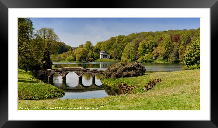 Stourhead Park in Wiltshire England UK Framed Mounted Print by John Gilham