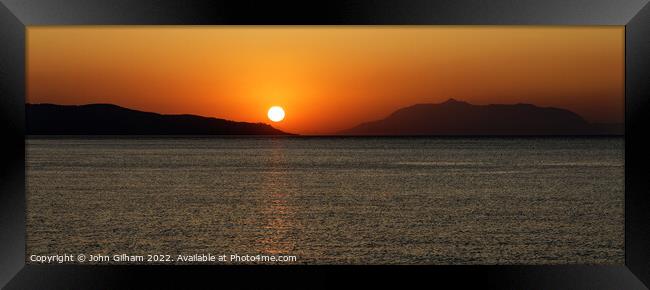 Sunrise - Kos Greece Framed Print by John Gilham