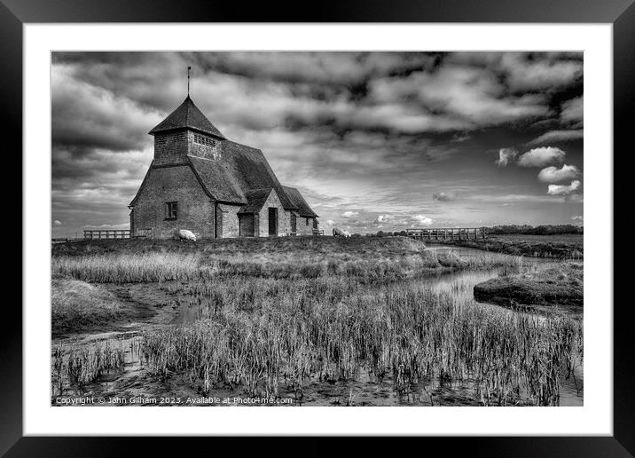 Church on the marsh Framed Mounted Print by John Gilham