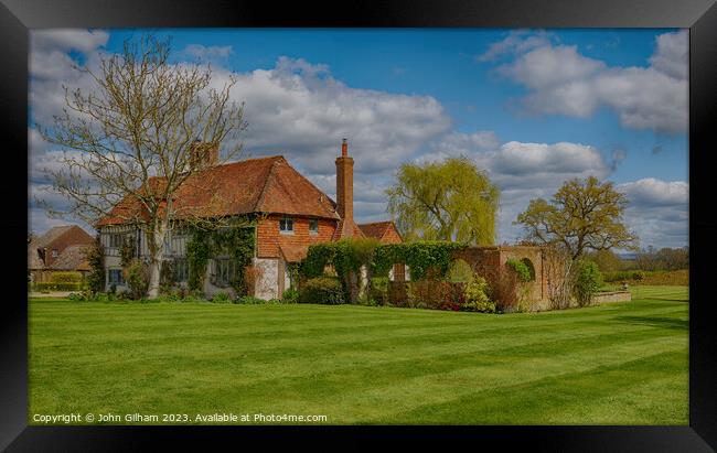 The Tudor Farm House in The Garden of England Kent Framed Print by John Gilham