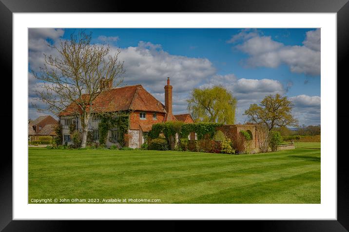 The Tudor Farm House in The Garden of England Kent Framed Mounted Print by John Gilham