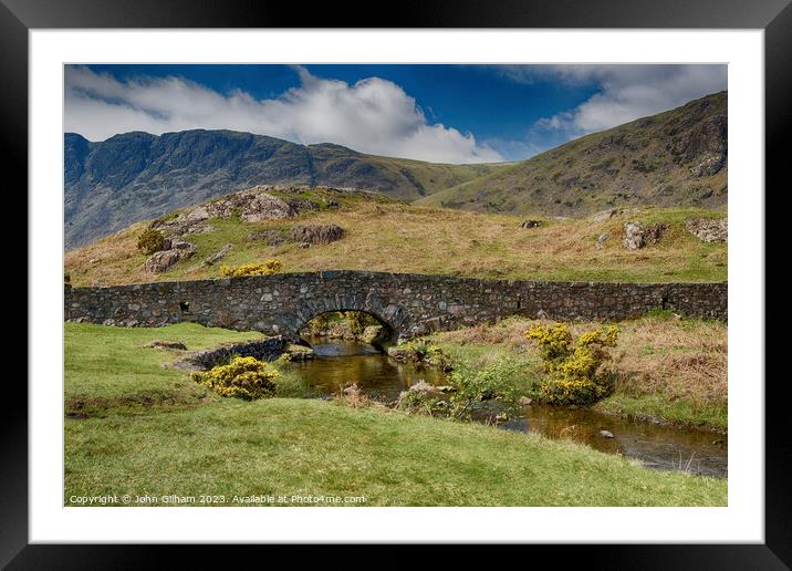 Stone Bridge at Wastwater in The Lake District Cumbria UK Framed Mounted Print by John Gilham
