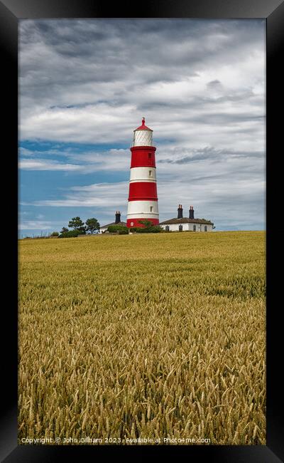 Happisburgh Lighthouse Norfolk UK Framed Print by John Gilham
