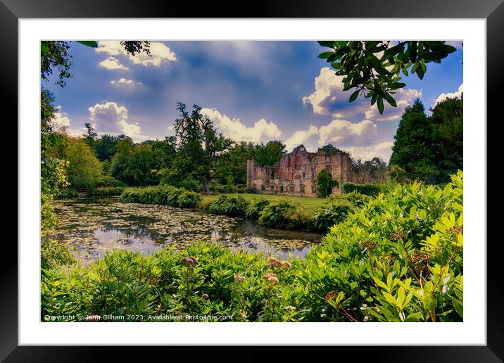 The ruins of Old Scotney Castle in Kent England Uk late afternoon Framed Mounted Print by John Gilham