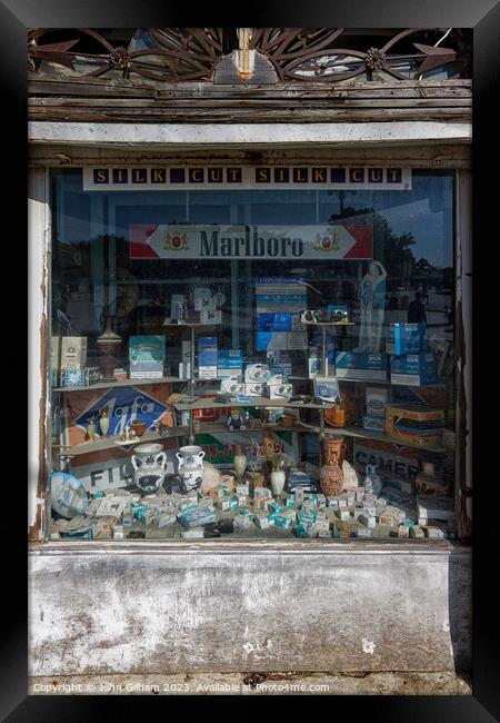 Shop Window Corfu Town 2023 Framed Print by John Gilham