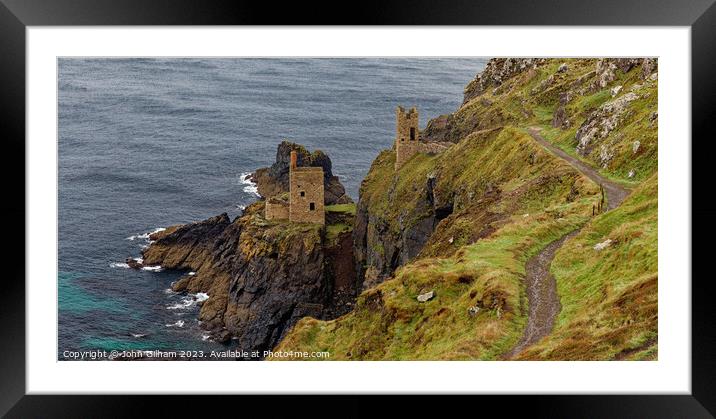 Botallack Mine in Cornwall Framed Mounted Print by John Gilham