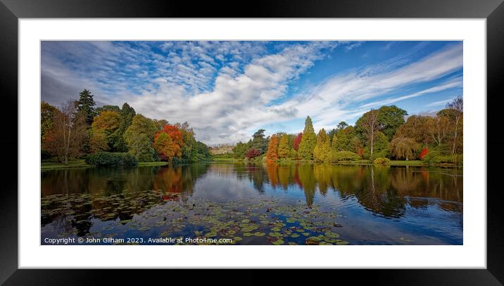 Panoramic view of ab English park at autumn time Framed Mounted Print by John Gilham