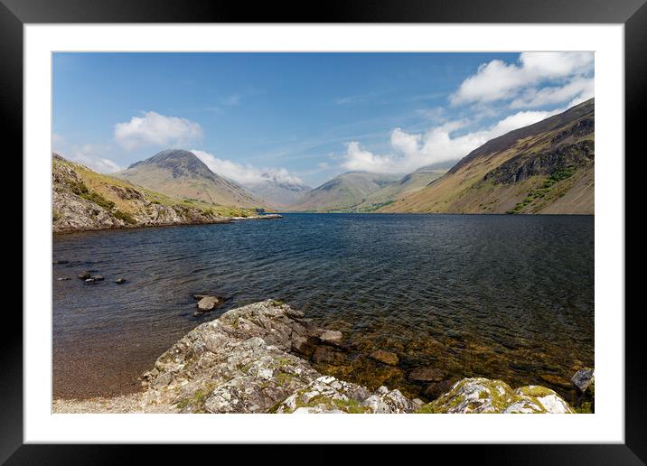 Wastwater in the lake district of Cumbria England  Framed Mounted Print by John Gilham