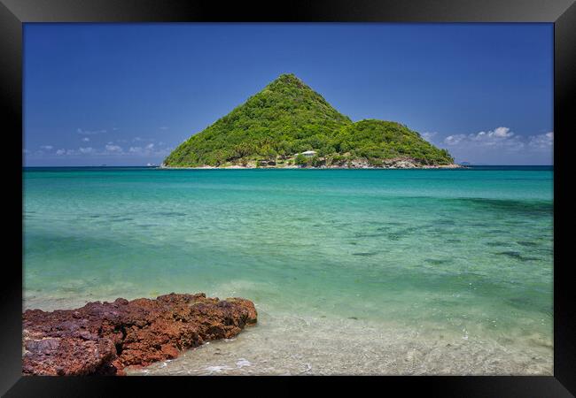 Paradise Island off Grenada in The Caribbean Sea Framed Print by John Gilham