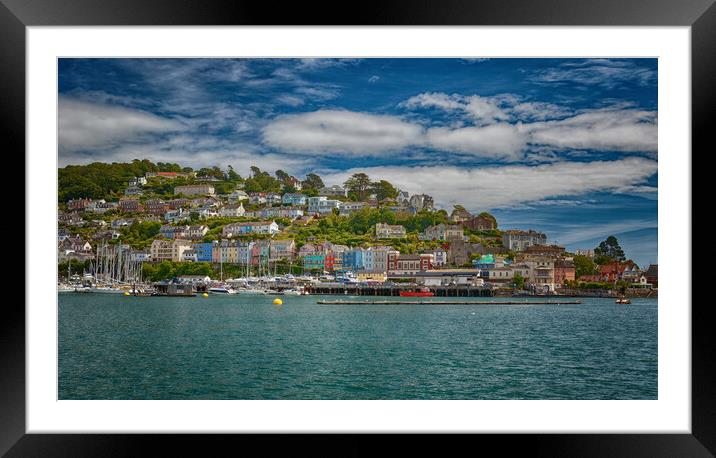 Colourful Houses on Kingswear Dartmouth Devon England UK Framed Mounted Print by John Gilham