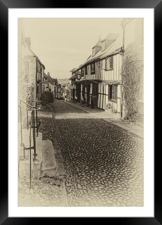 Outdoor street in Mermaid Street Rye East Sussex E Framed Mounted Print by John Gilham
