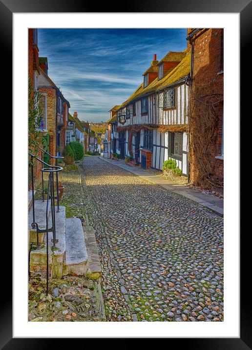 Mermaid Street Rye East Sussex England UK Framed Mounted Print by John Gilham