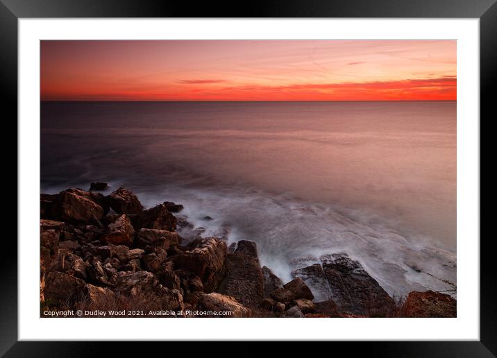Serene Sunset over Rocky Horizon Framed Mounted Print by Dudley Wood