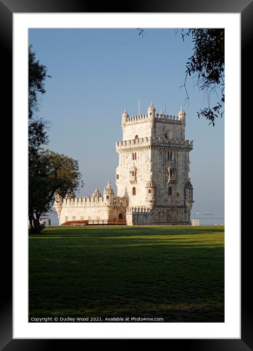 Majestic Sunrise at Torre de Belem Framed Mounted Print by Dudley Wood