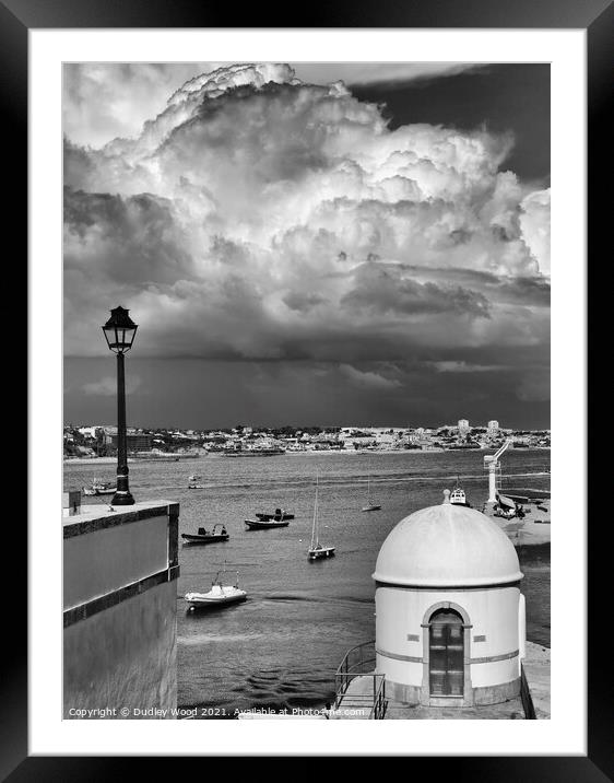 Tempest Brews Over Cascais Bay Framed Mounted Print by Dudley Wood