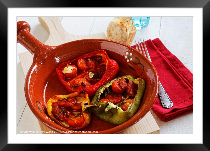 Spicy Mediterranean Roasted Peppers Framed Mounted Print by Dudley Wood