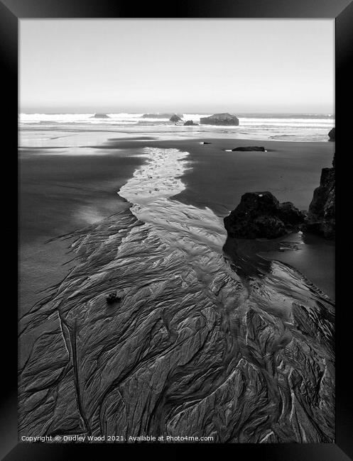 Tranquil Monochrome Seascape Framed Print by Dudley Wood