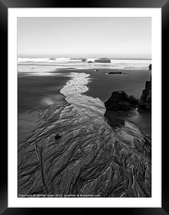 Tranquil Monochrome Seascape Framed Mounted Print by Dudley Wood