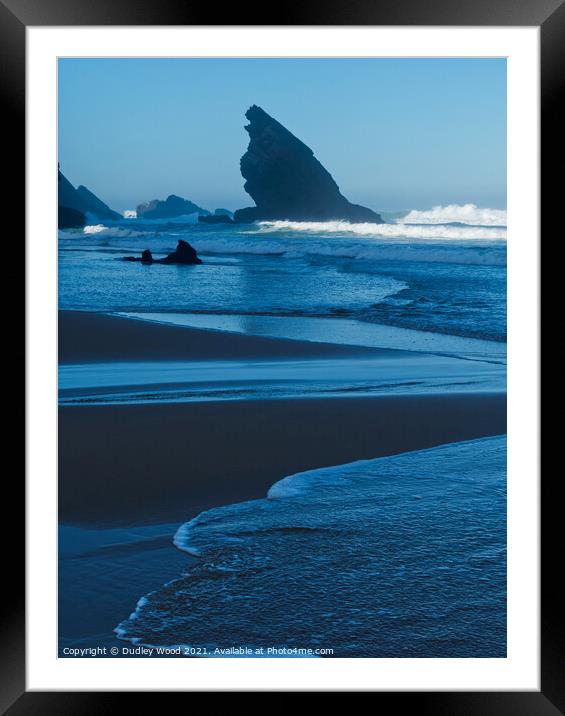 Serenity at Adraga Beach Framed Mounted Print by Dudley Wood