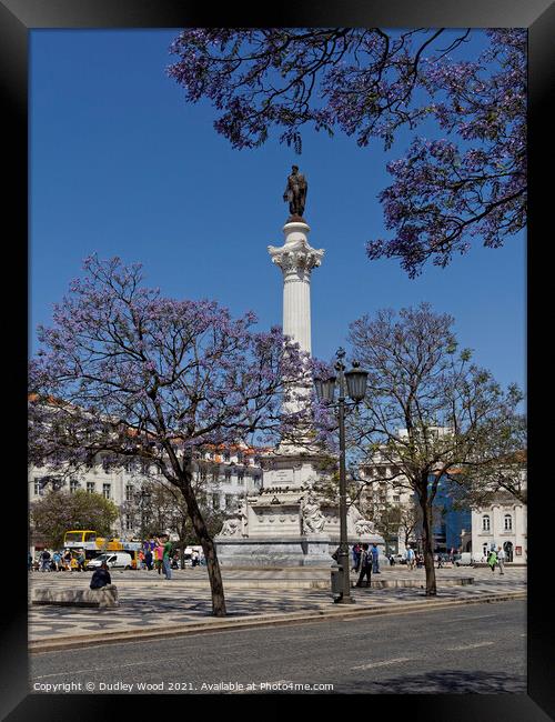 Rossio Lisbon Framed Print by Dudley Wood